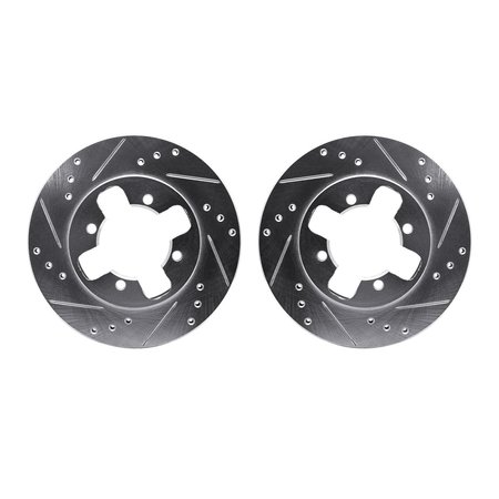 DYNAMIC FRICTION CO Rotors-Drilled and Slotted-SilverZinc Coated, 7002-67030 7002-67030